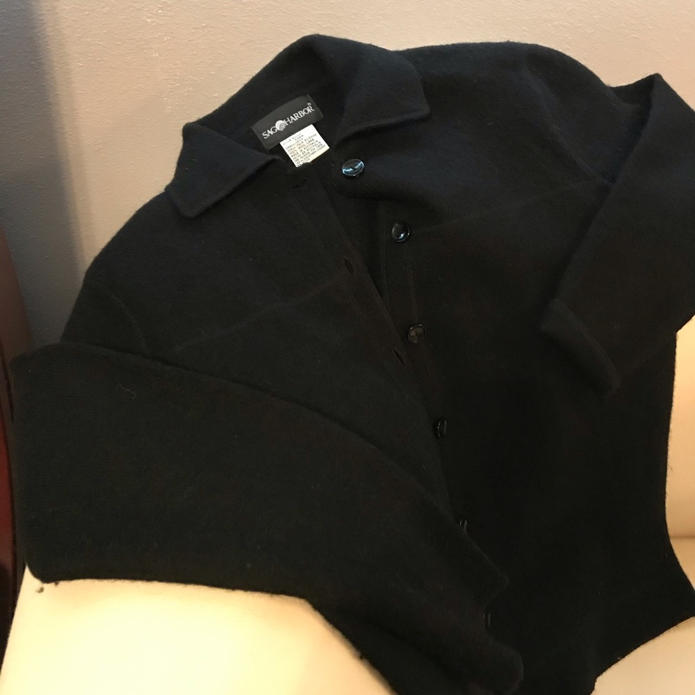 Classic Black wool cardigan